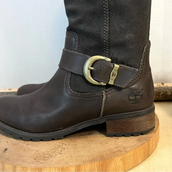 Timberland Earthkeepers | Bethel Tall Boots Dark Brown Leather Suede Buckle 8.5 - Picture 10 of 16